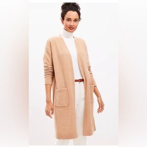 NWT- LOFT Cozy open coatigan - cappuccino tan - size small fits like a MEDIUM !